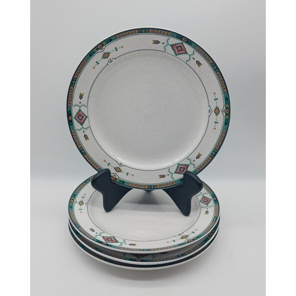 Studio Nova Other - 4 Salad Plates Studio Nova Adirondack Mauve Geen Aztec Southwestern Y2201